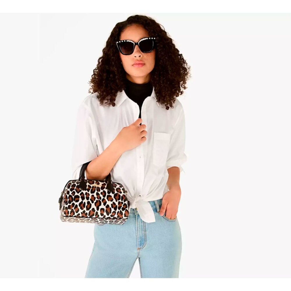 S Kate Spade Madison Spotted Leopard Duffle Crossbody KH458 NWT $349 Leopardo